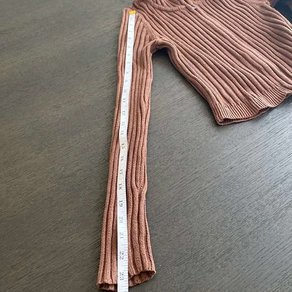 Aeropostale Brown full zipper ribbed hoodie - Picture 6 of 7